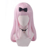 Pink Fujiwara Chihua Wig with a bow