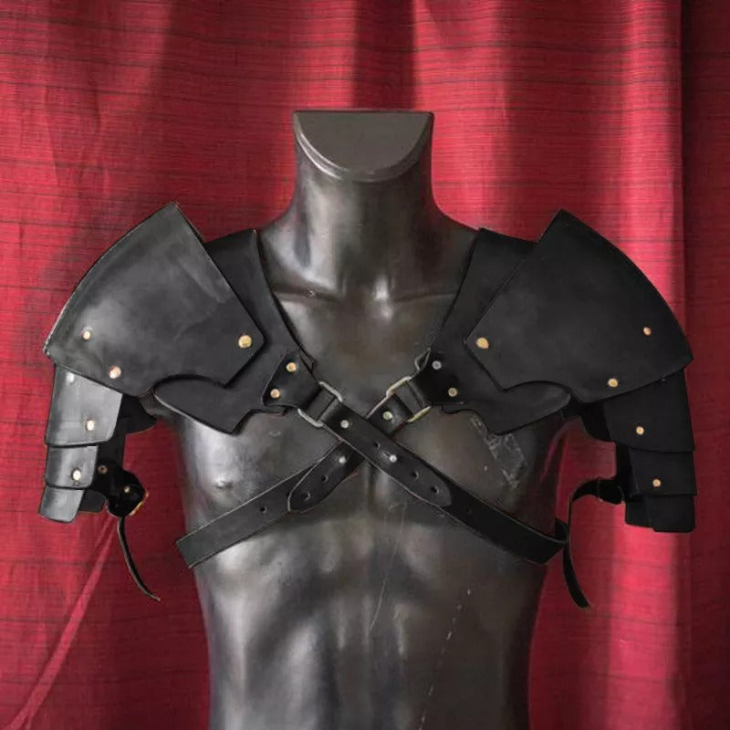 Retro Medieval Knight Shoulder Pad Black