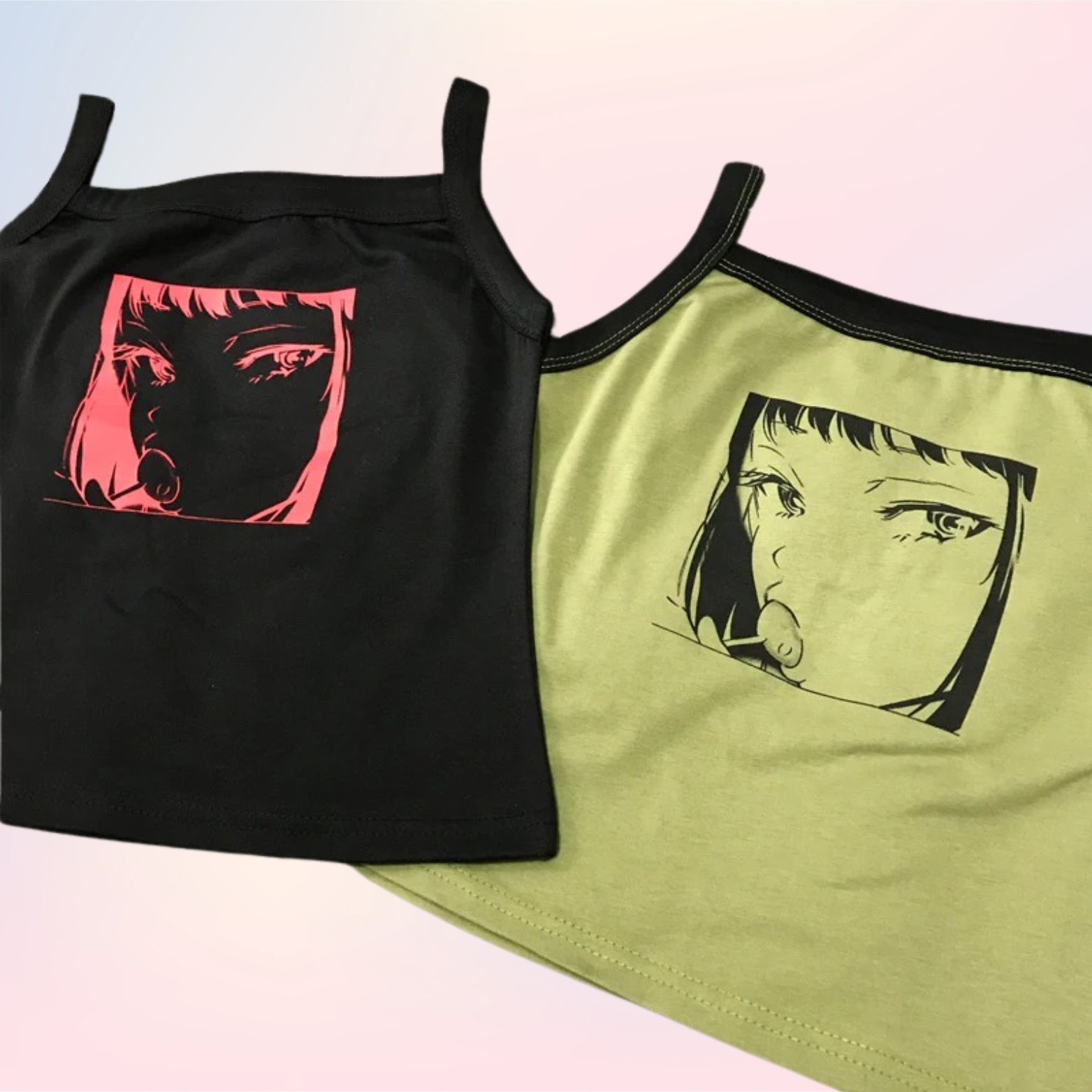 Anime Print Sleeveless Top