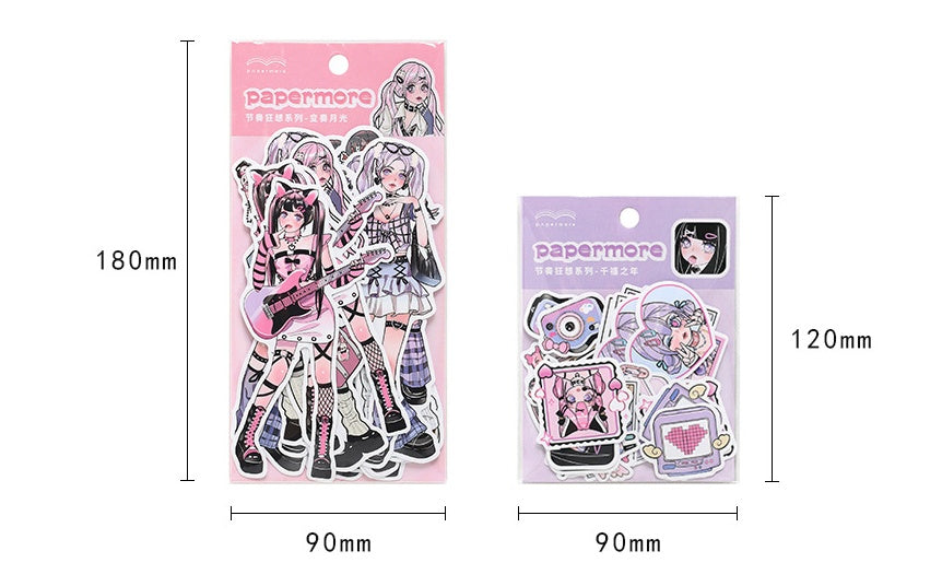 Cute Girl Anime Journal Stickers