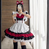 Lolita Black Red Maid Cosplay Costume