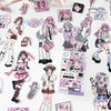 Cute Girl Anime Journal Stickers