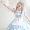 Blue Lolita Maid Costume with Removable Sleeves